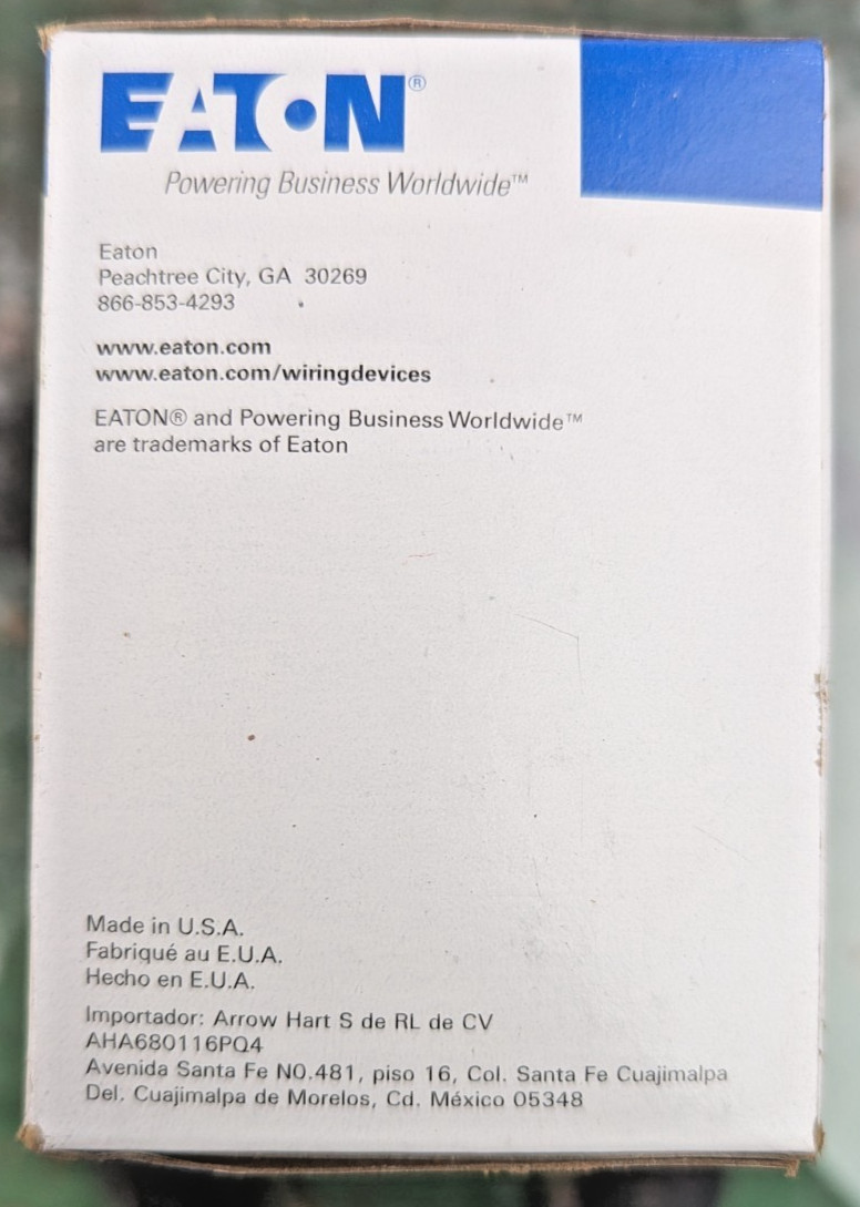 Eaton 7501W Single Pole Decorator Switch White Box Of 10