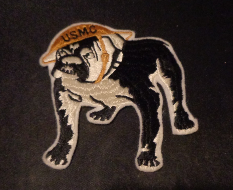 US MARINES BULLDOG HAT PATCH DEVIL DOG USMC CHESTY HELMET COLOR PATCH
