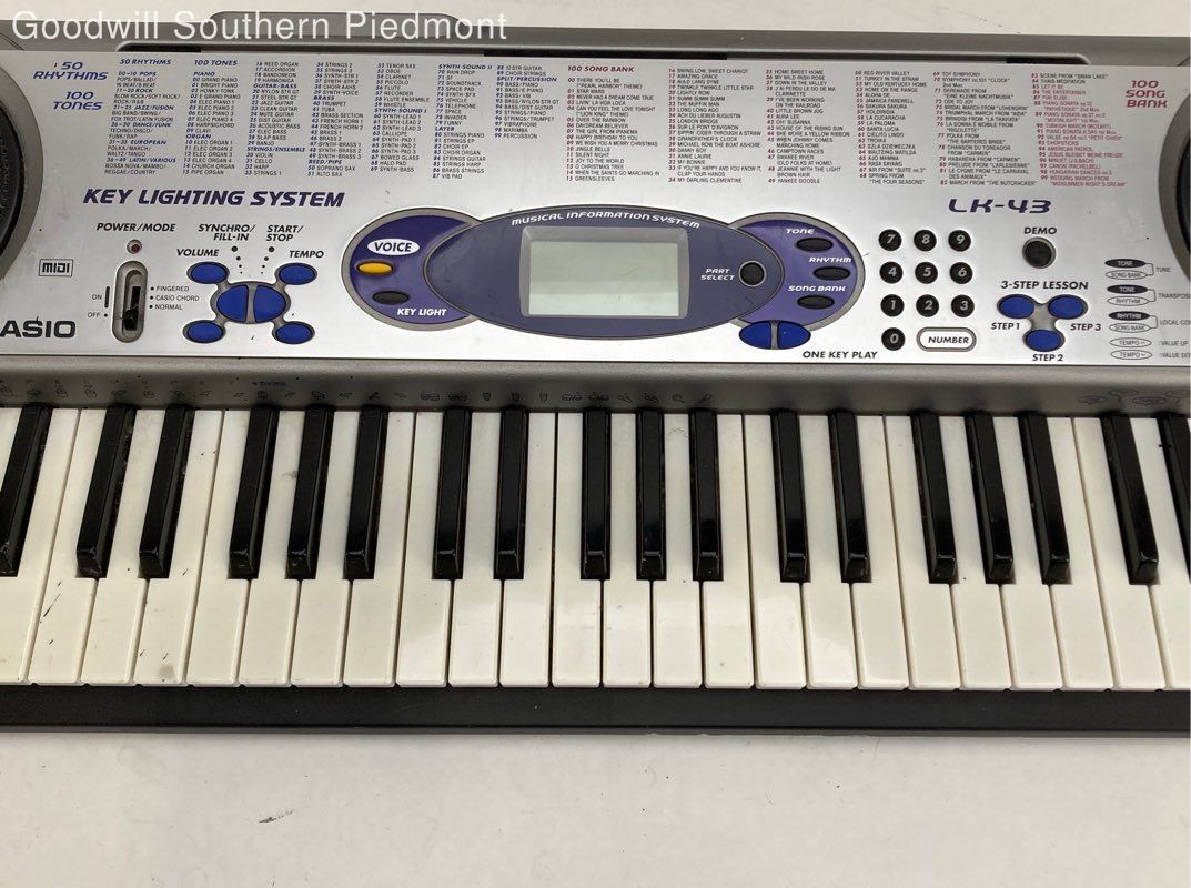 Casio LK-43 61-Key Lighted Keys Teaching System Keyboard - Tested
