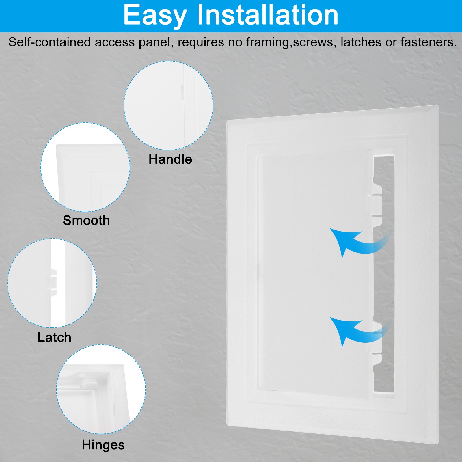 10x8 Inch(243x194mm) Removable Hinged Access Panel, Access Doors, White