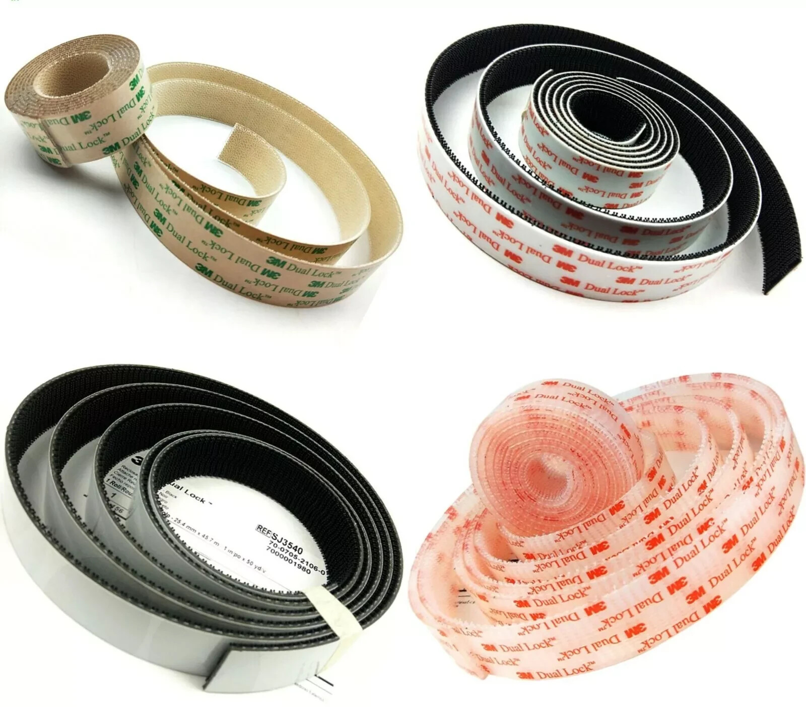 3M Dual Lock Tape Black & Clear, Heavy Duty Reusable Self Adhesive Hook Fastener