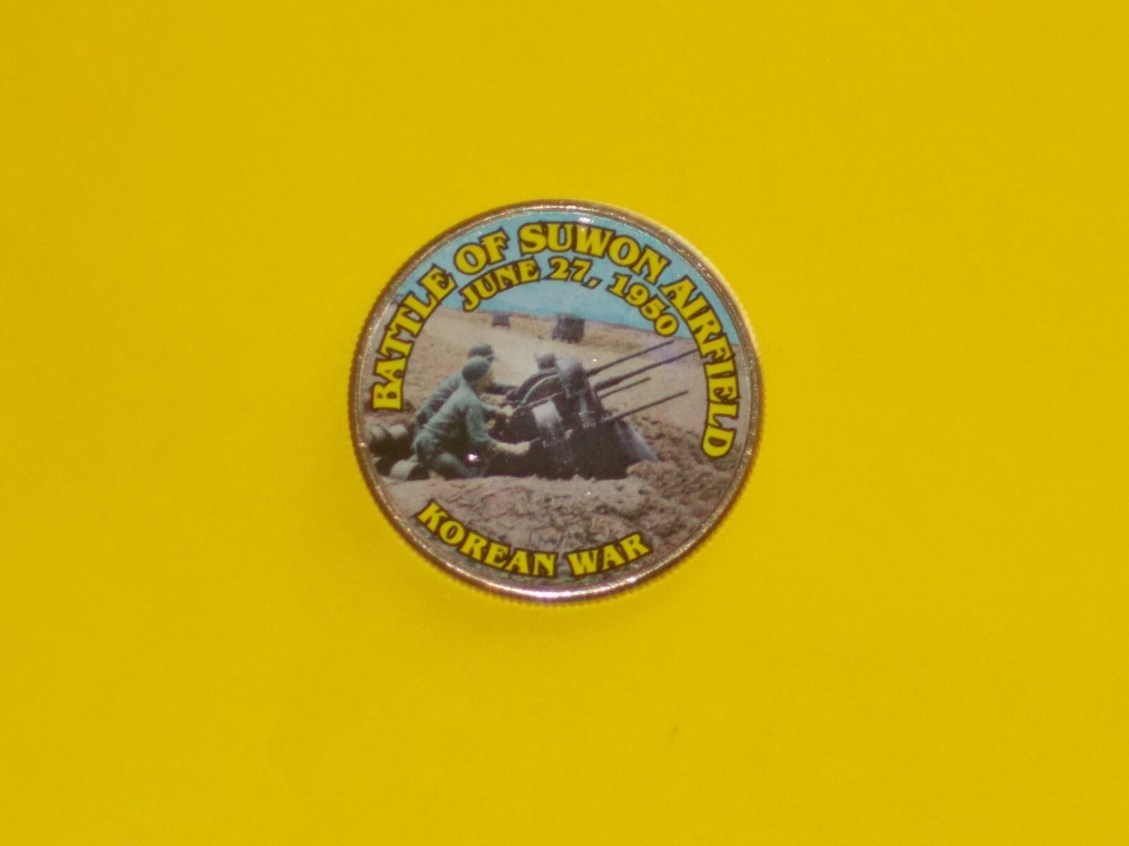 Colorized Kennedy Half Dollar - Korean War - Battle of Suwon Airfield K74