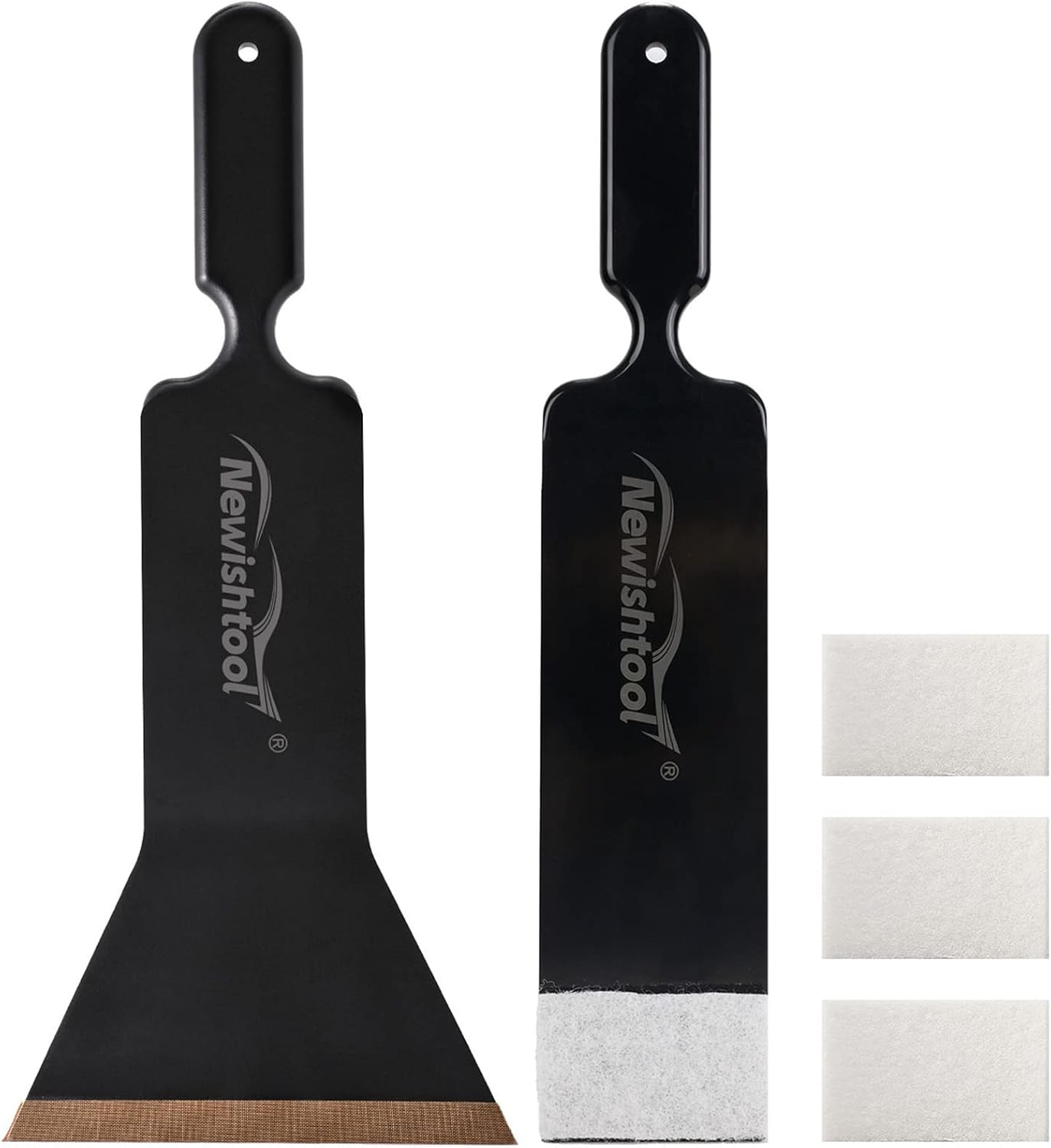 Window Tint Tools Bulldozer Squeegee Kit, Black Wide Mouth & Scrubber Paddle Scr