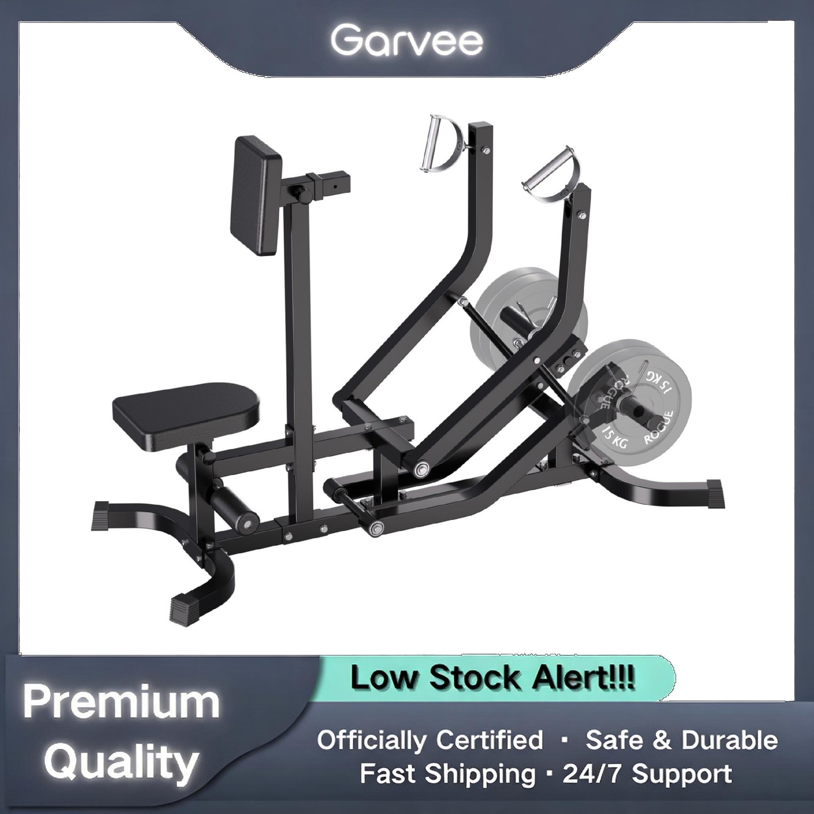 Seated Row Machine Plate Loaded 400lbs Independent Arms for Home Gym