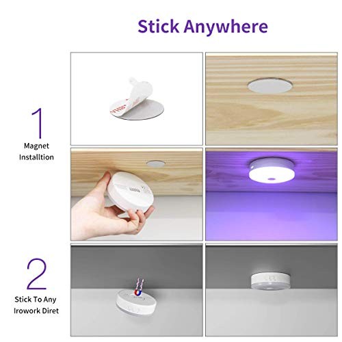 Tap Light, Push Light, LED Puck Lights with Remote, Wireless RGB 6 Pack