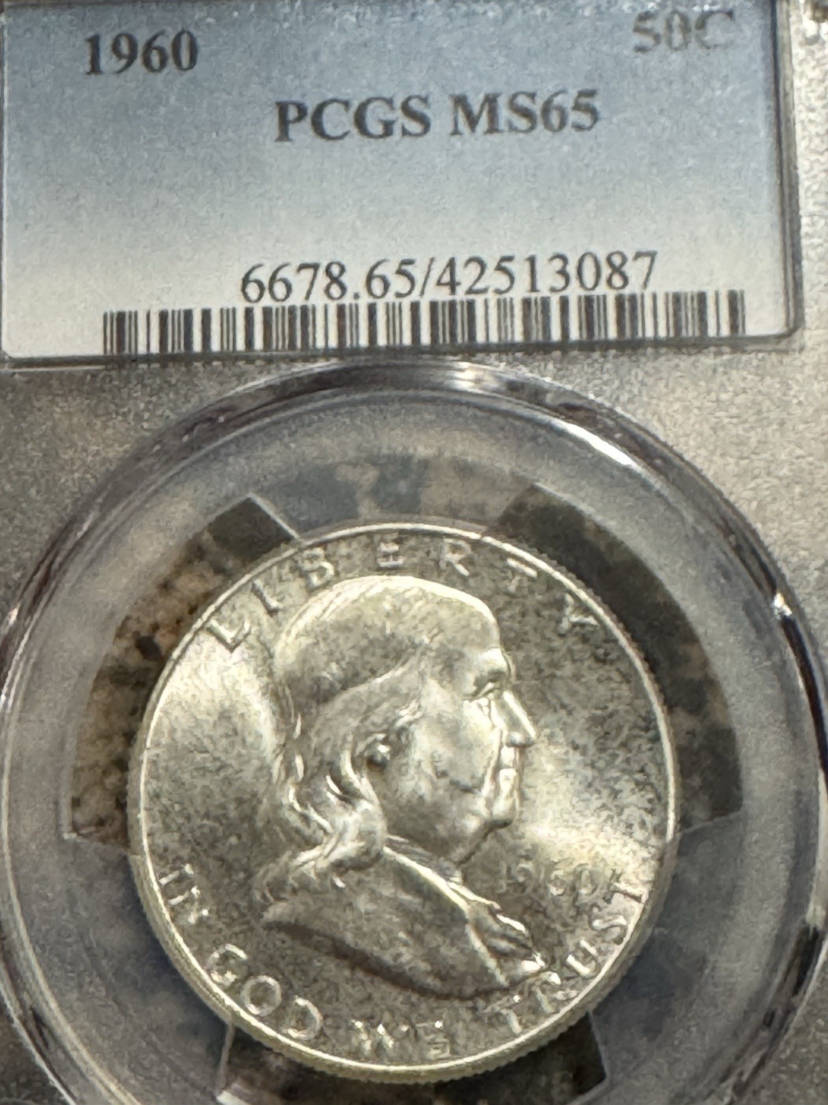 1960 Franklin Half Dollar, PCGS MS65, Free shipping
