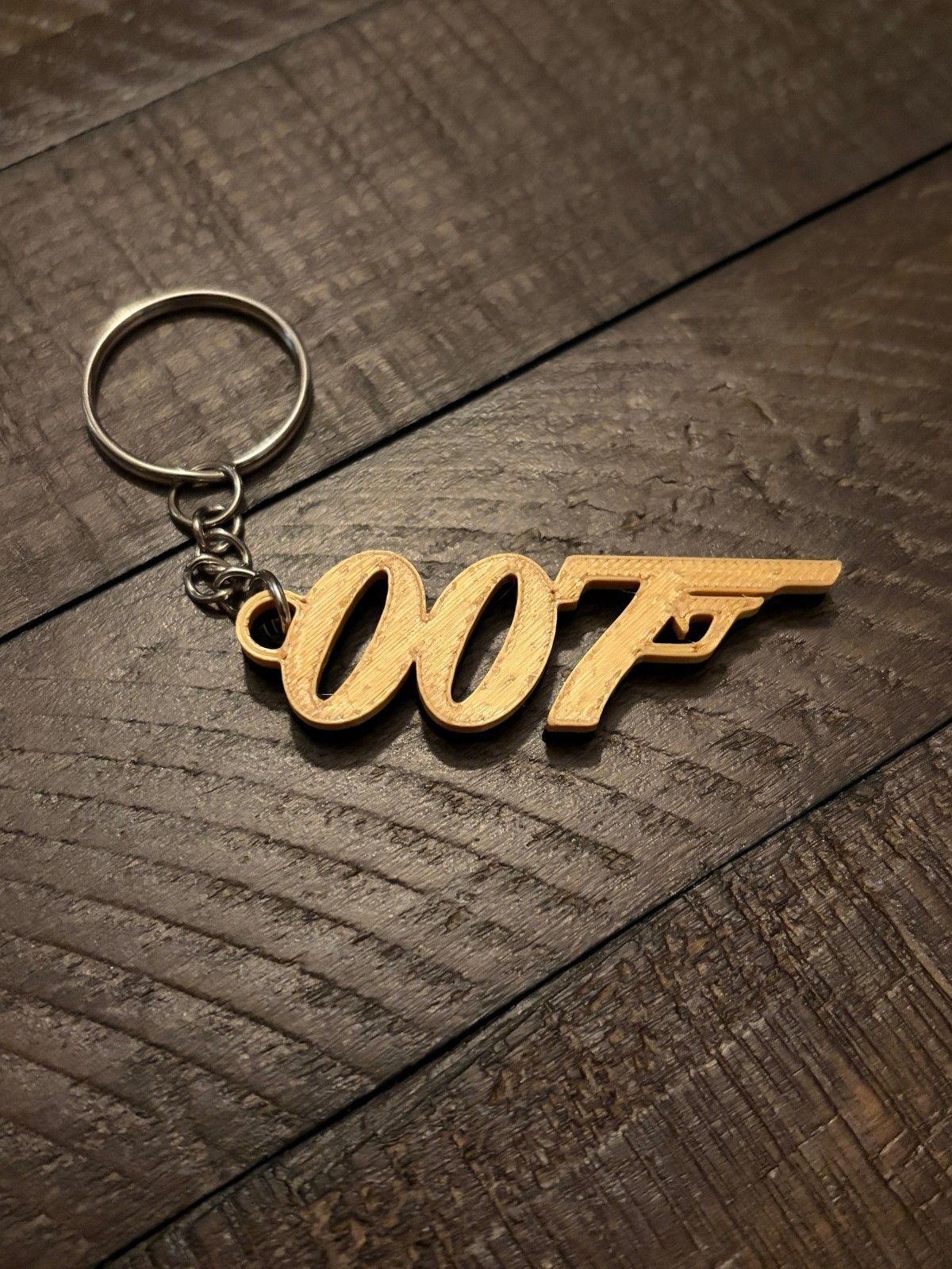 James Bond 007 Goldeneye Keychain Gold 2.5" Spy-Inspired Key Fob with Chain