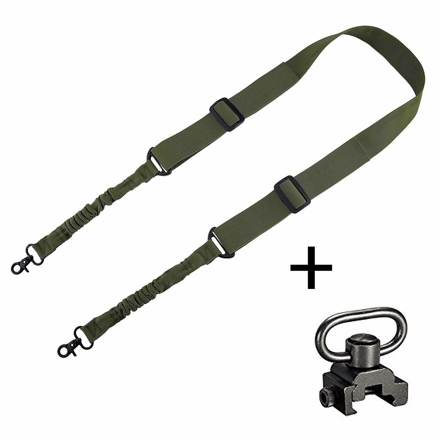 Adjustable 2 Point Gun Sling Shoulder Strap Trigger Snap QD Swivel Mount