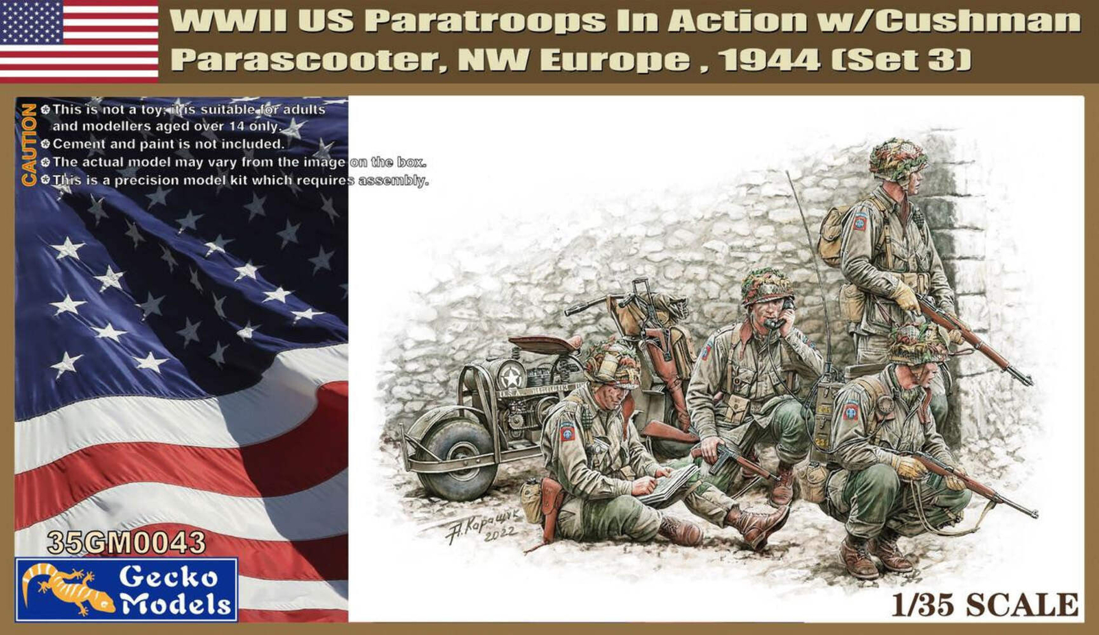 Gecko Models 1/35 Models US Paratroops In Action w/M53. (Set 3)