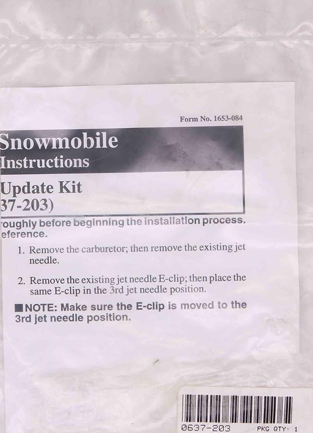 Needle Jet Update Kit Part Number - 0637-203 For Arctic Cat