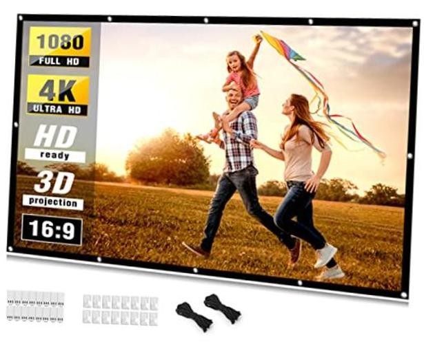 Projector Screen  4K Movie Projector Screen 16:9 HD Foldable and 100 inch