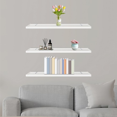 Acrylic Floating Shelves, Wall-Mounted Acrylic Shelves 3 Pcs Clear Acrylic Shelf