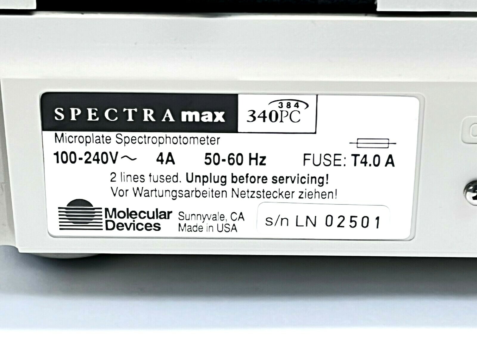 Molecular Devices 340PC384 SpectraMax 340PC Microplate Reader