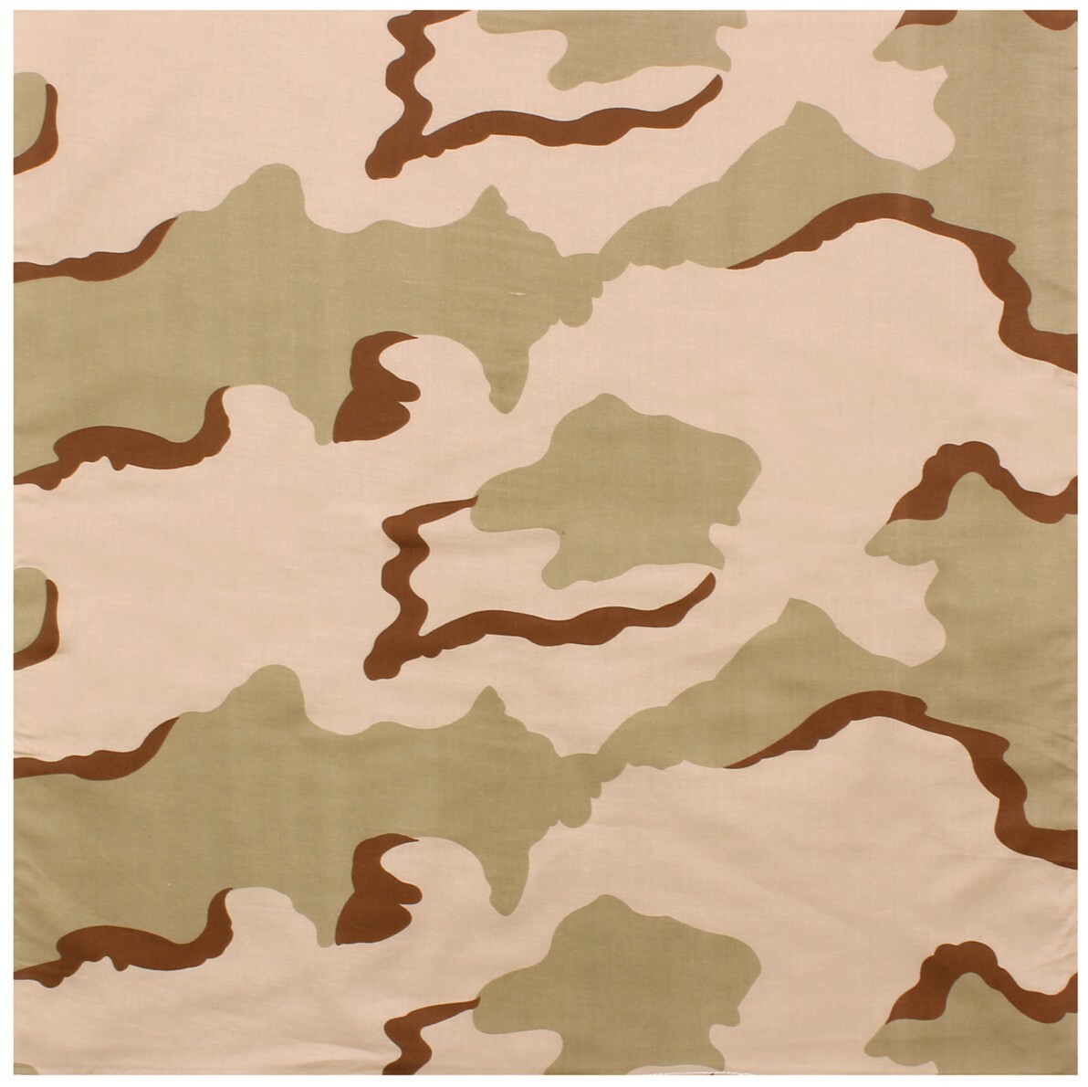 New Large Tri-Color Desert Camo- Military Jumbo Bandana 27 In. X 27 In.