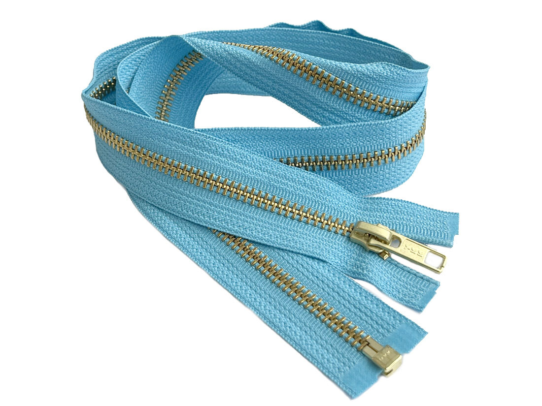 12 Inch Metal Zipper YKK #5 Golden Brass Medium Weight Separating made in USA