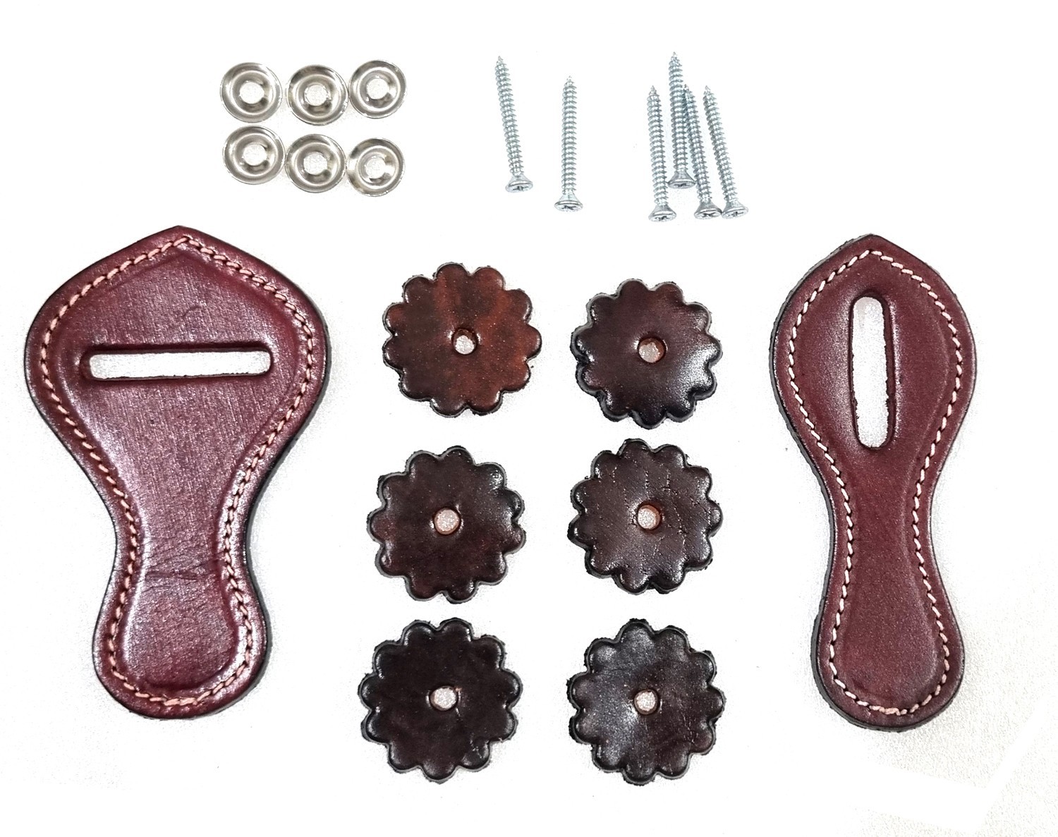 Repair Kit Leather Strap Holders and Conchos Genuine Leather Set Free Ship