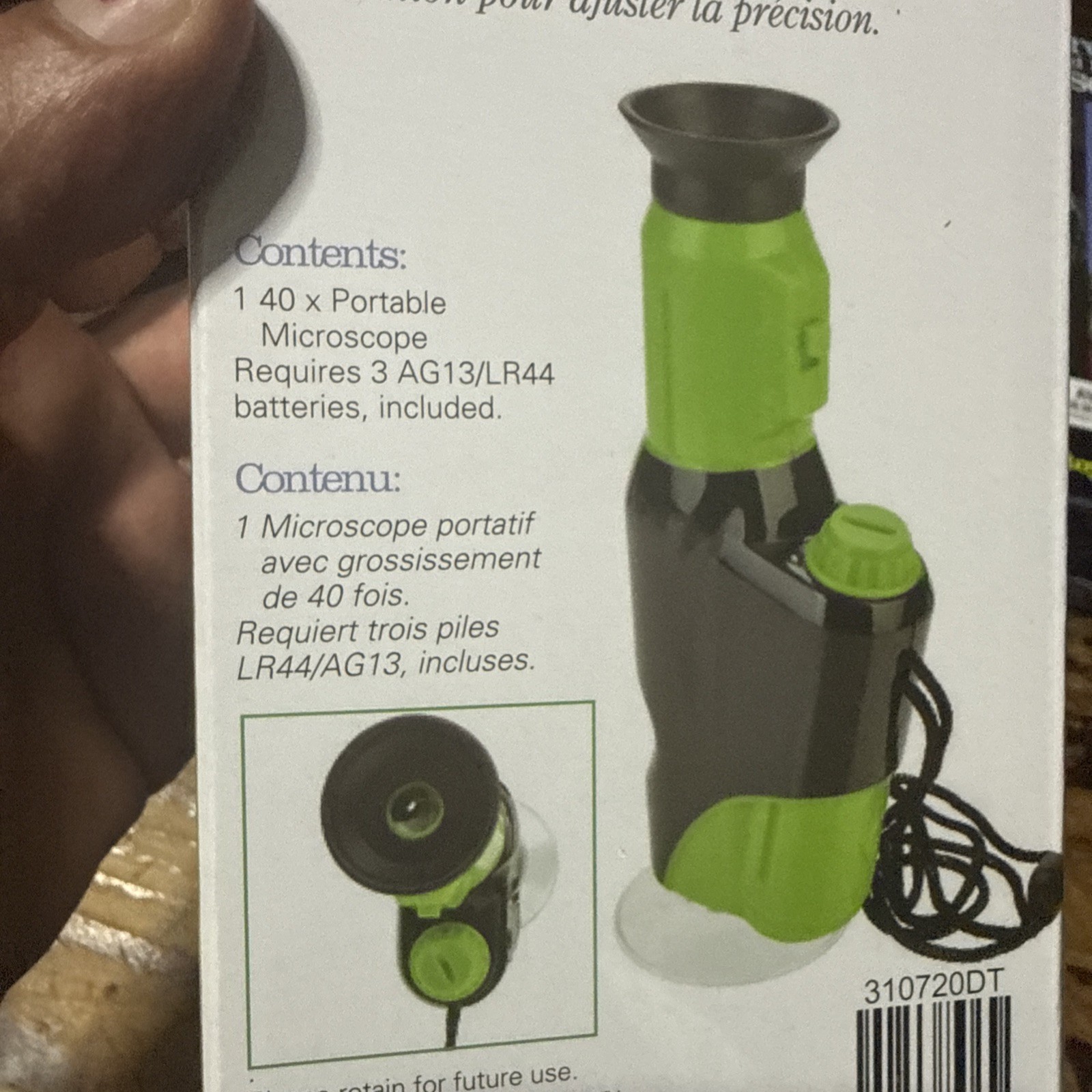 Explore IT! Hand HELD 40X Magnification LED Toy Microscope for Kids, STEM & Educ