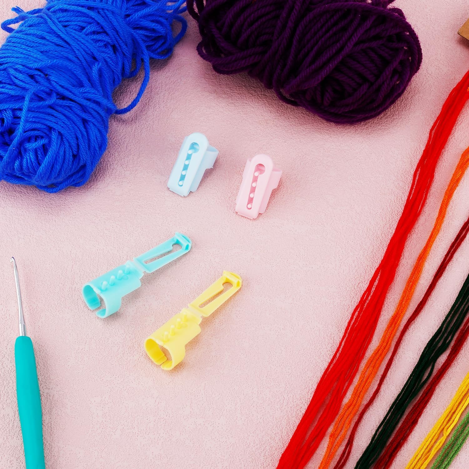 4Pcs Adjustable Yarn Guide Ring Crochet Knitting Finger Tool for DIY Crafts