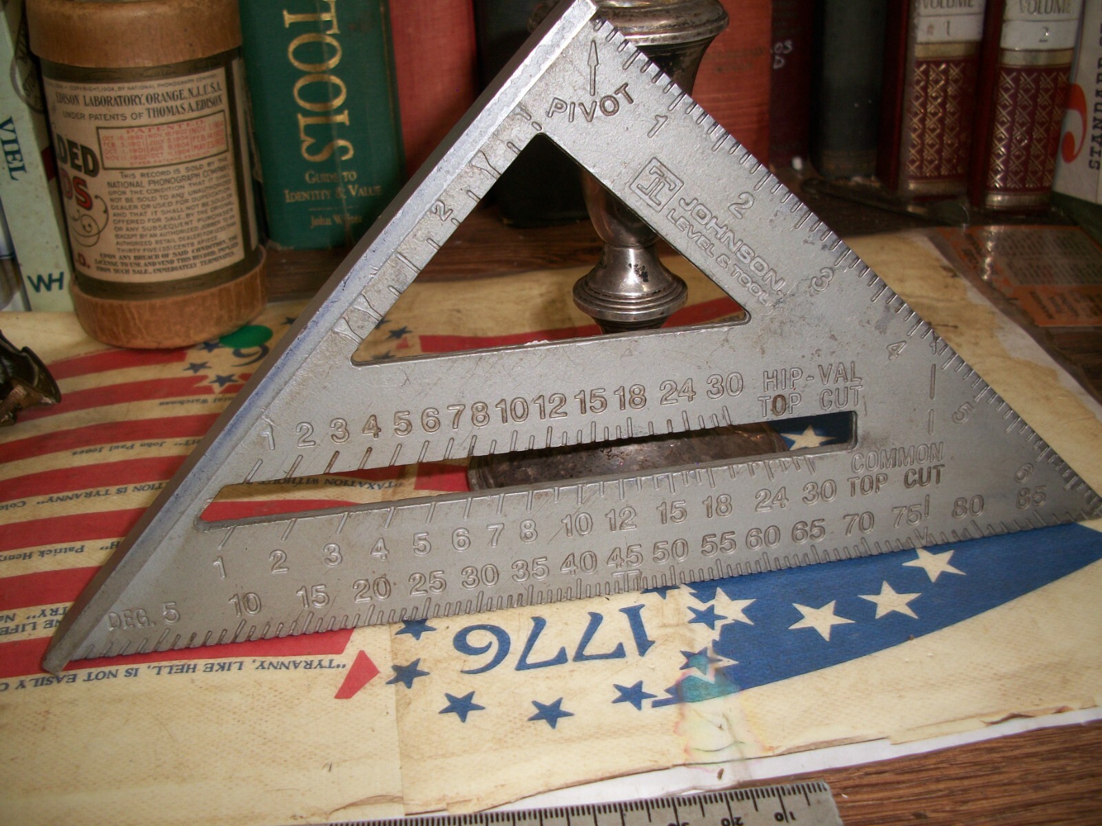 JOHNSON RAFTER ANGLE SQUARE 7-INCH SPEED LEVEL TOOL CARPENTRY BUILDER HANDYMAN