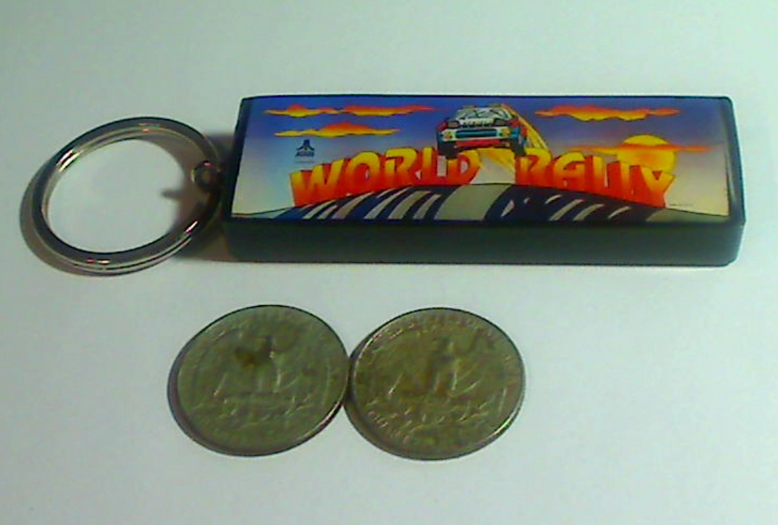 World Rally Arcade Marquee Coin Door accessory Keychain
