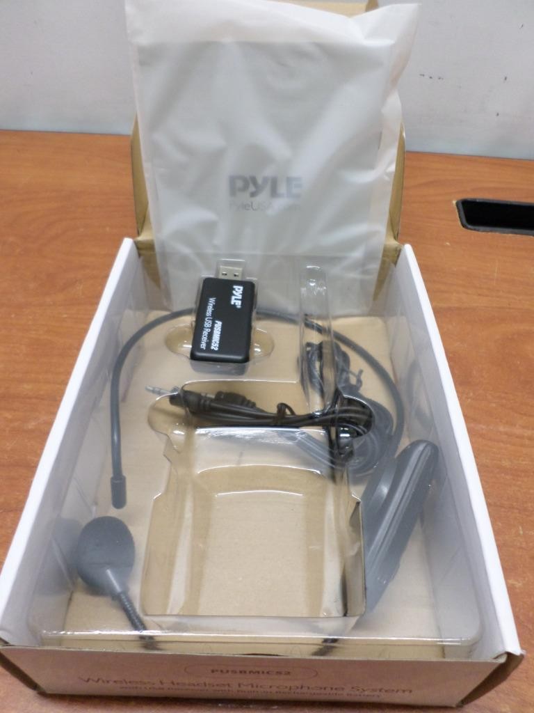 Pyle PUSBMIC52 Wireless Headset Microphone System w/ USB Receiver & Rechargeable