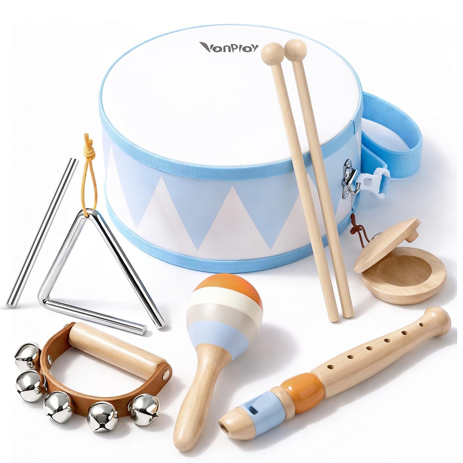 Drum Set for Boys - Toys for 2 3 Year Old Boy Birthday Gifts - Wooden Montessori