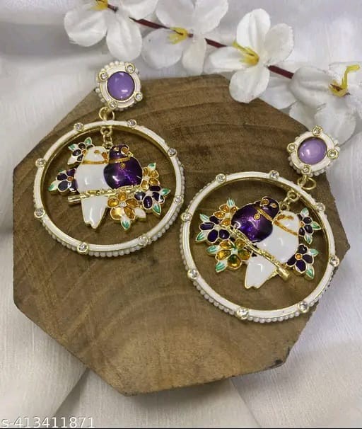 Kundan Jhumka Earrings Indian Gold Plated Bollywood Style Jewelry Set