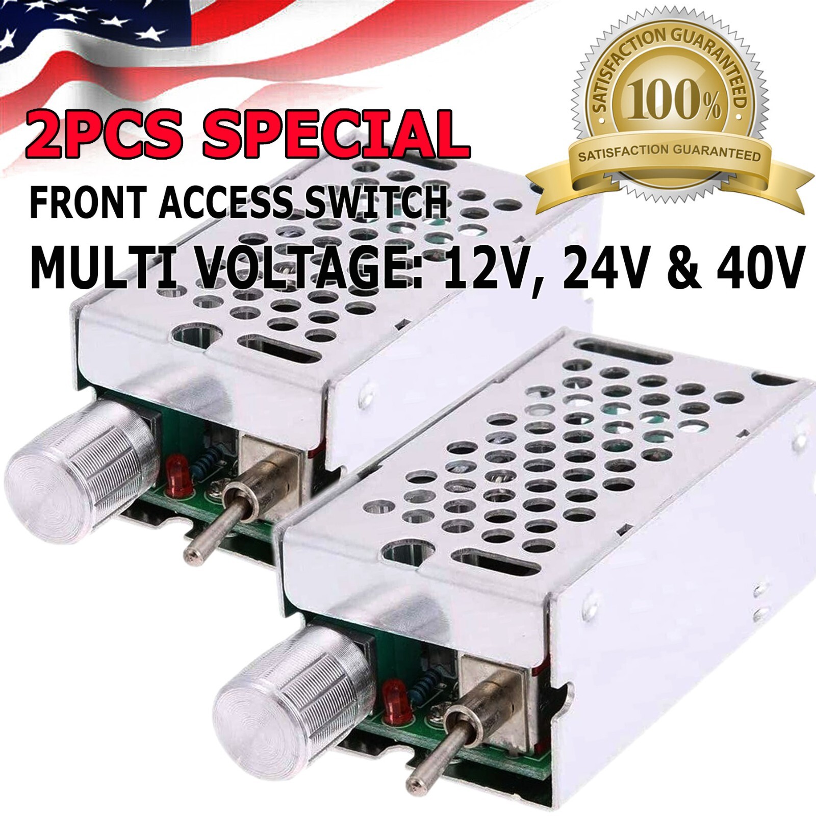 2X DC Motor Speed Controller Reversible PWM Reversing Control Switch 12/24V 40V