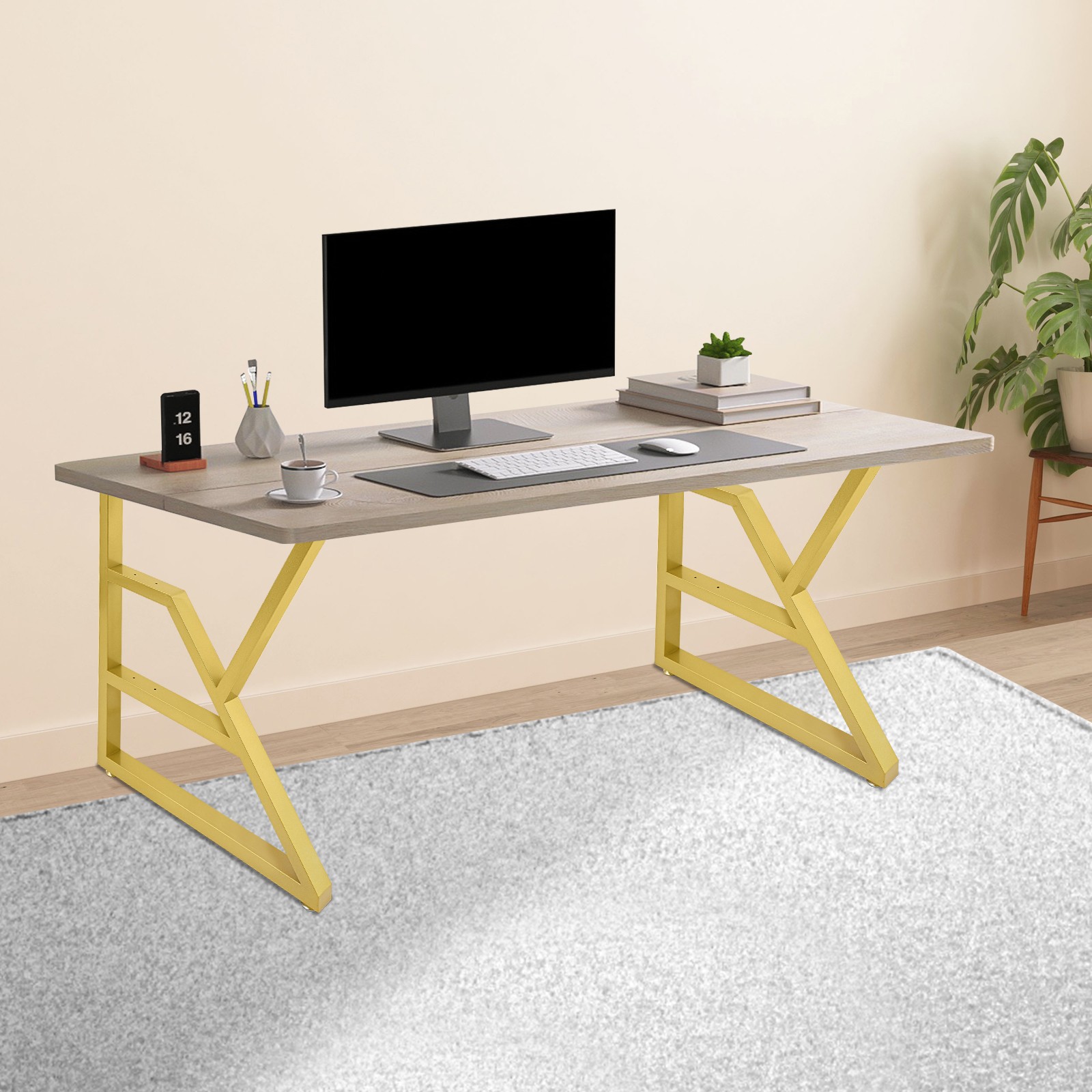 2Pcs 3-Tier Metal?Table Legs, 28-Inch Metal Desk Legs K-Shaped Table Legs New US