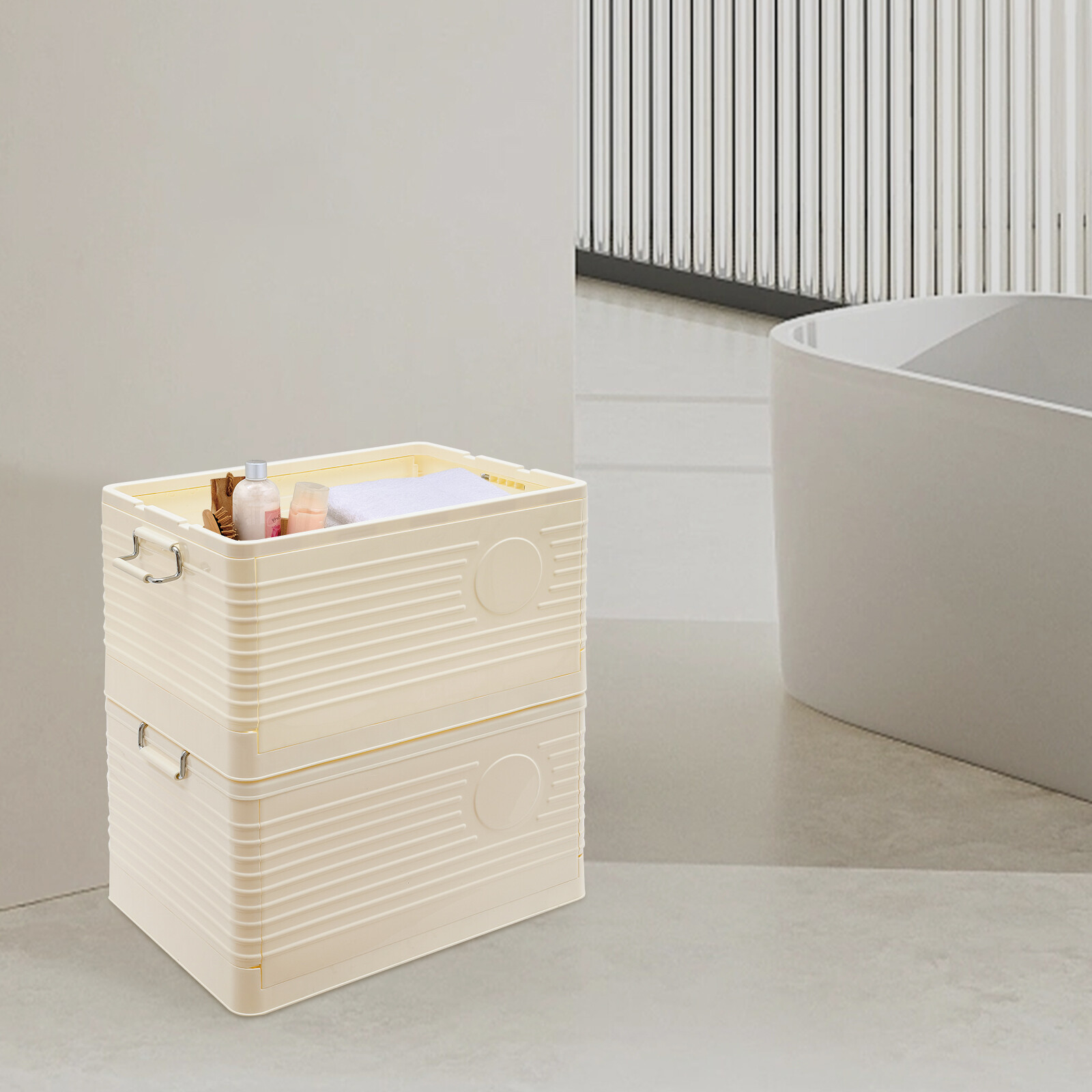 Foldable Storage Bins, Stackable Storage Bins, Storage Box for Home