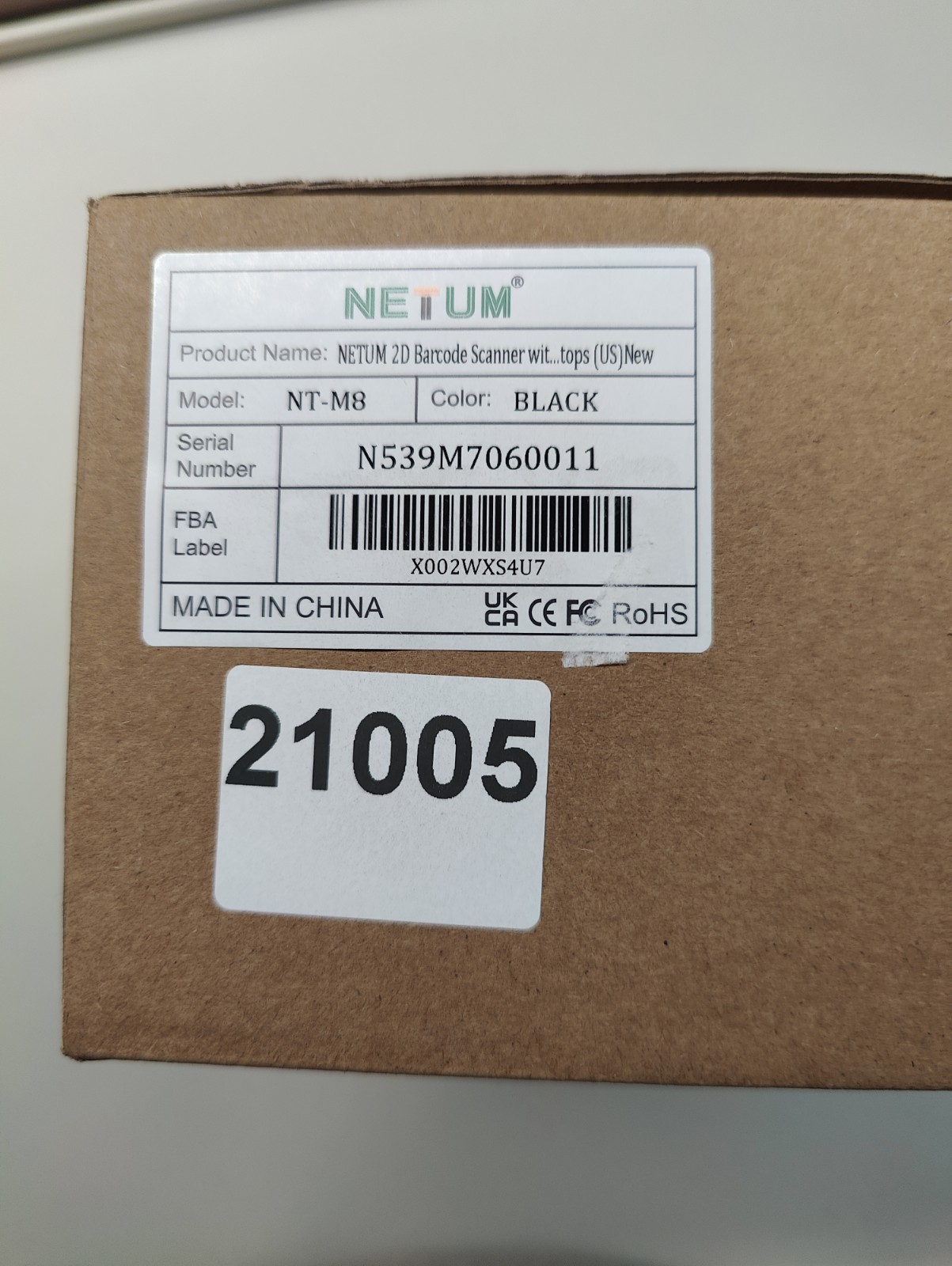 NETUM NT-M8 Wireless 2D QR Barcode Scanner w/Stand, Bluetooth, 2.4GHz, USB 2.0