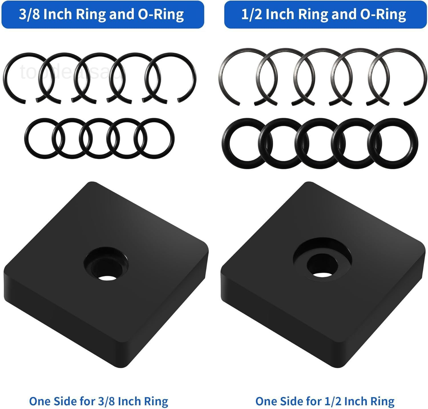 5-Pack 1/2" and 3/8" Impact Retaining Ring Clip With O-Ring for Milwaukee