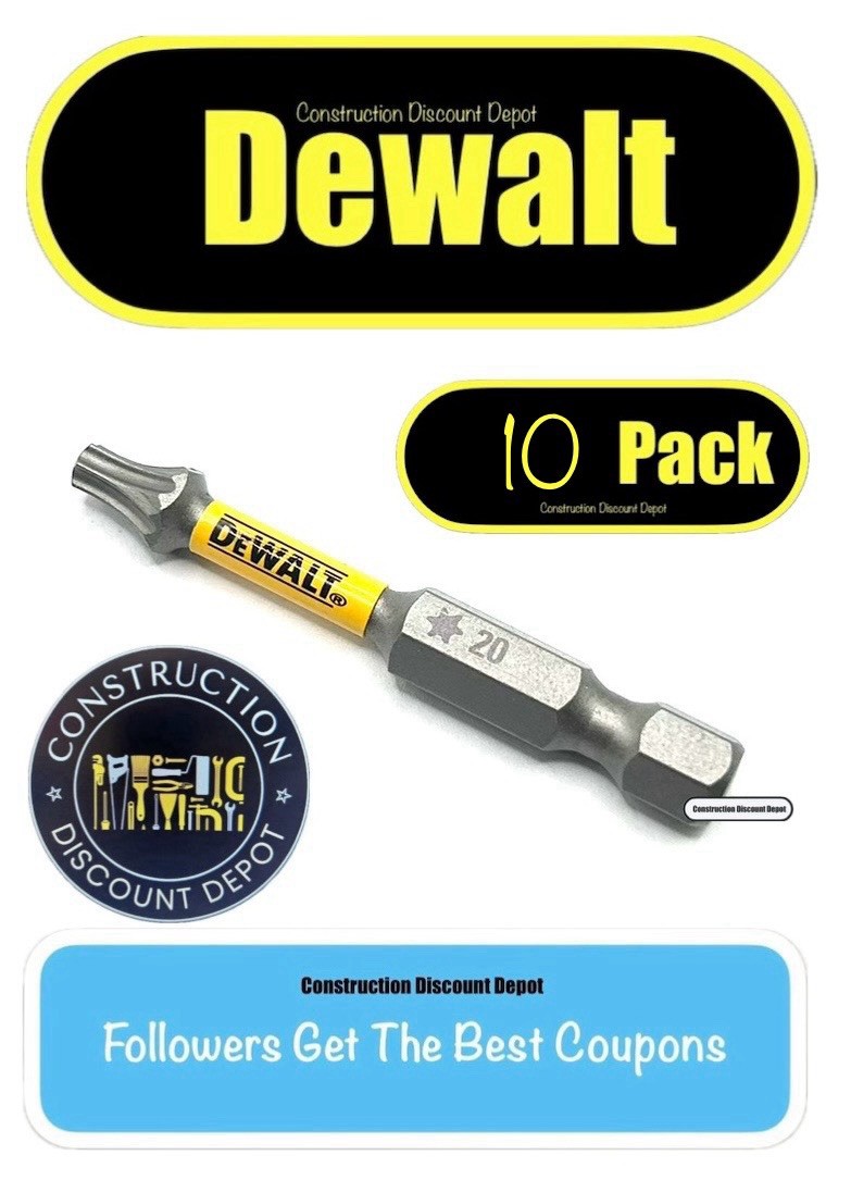Bulk 10 Pack DeWalt Maxfit Ultra Bit Torx T20 2in. IMPACT READY 2" T-20
