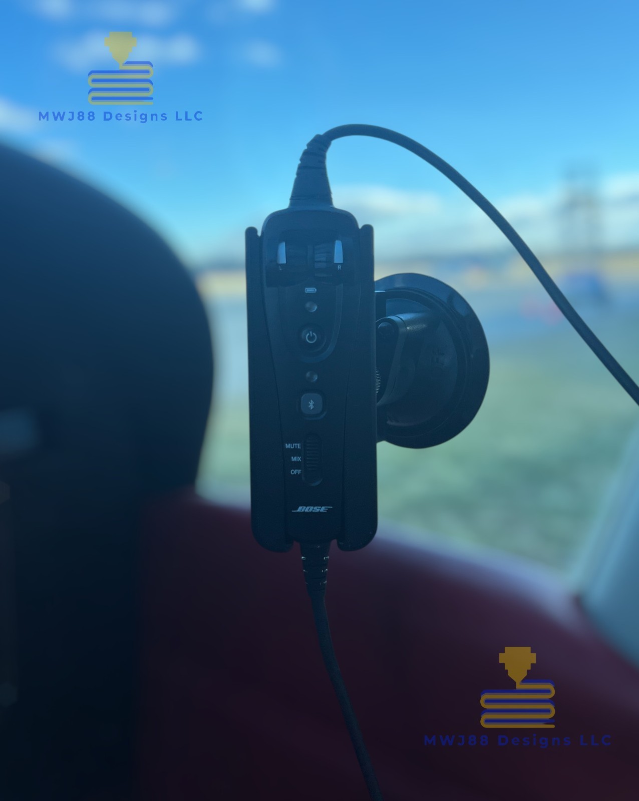 Suction Cup Mount For Bose A20 Aviation Headset For SINGLE ANR Controller