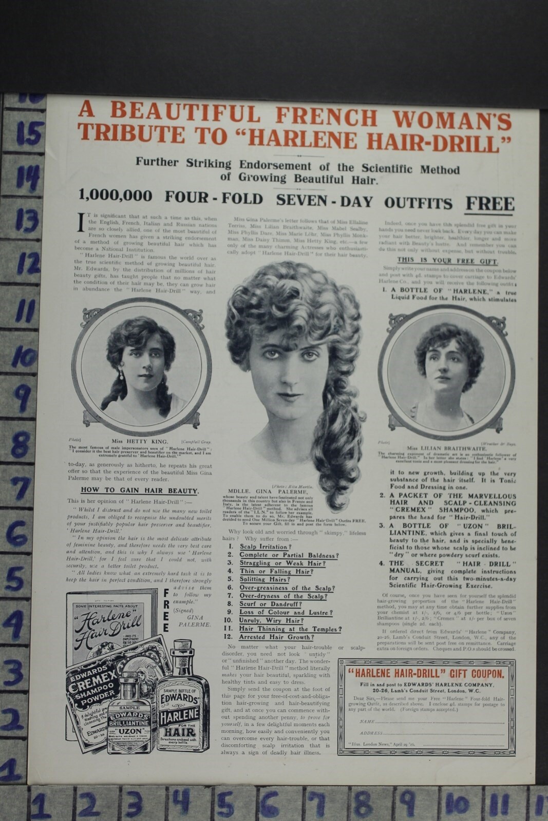 1916 HEALTH BEAUTY EDWARDS SHAMPOO POWDER WOMEN HAIR CARE VINTAGE AD DZ065