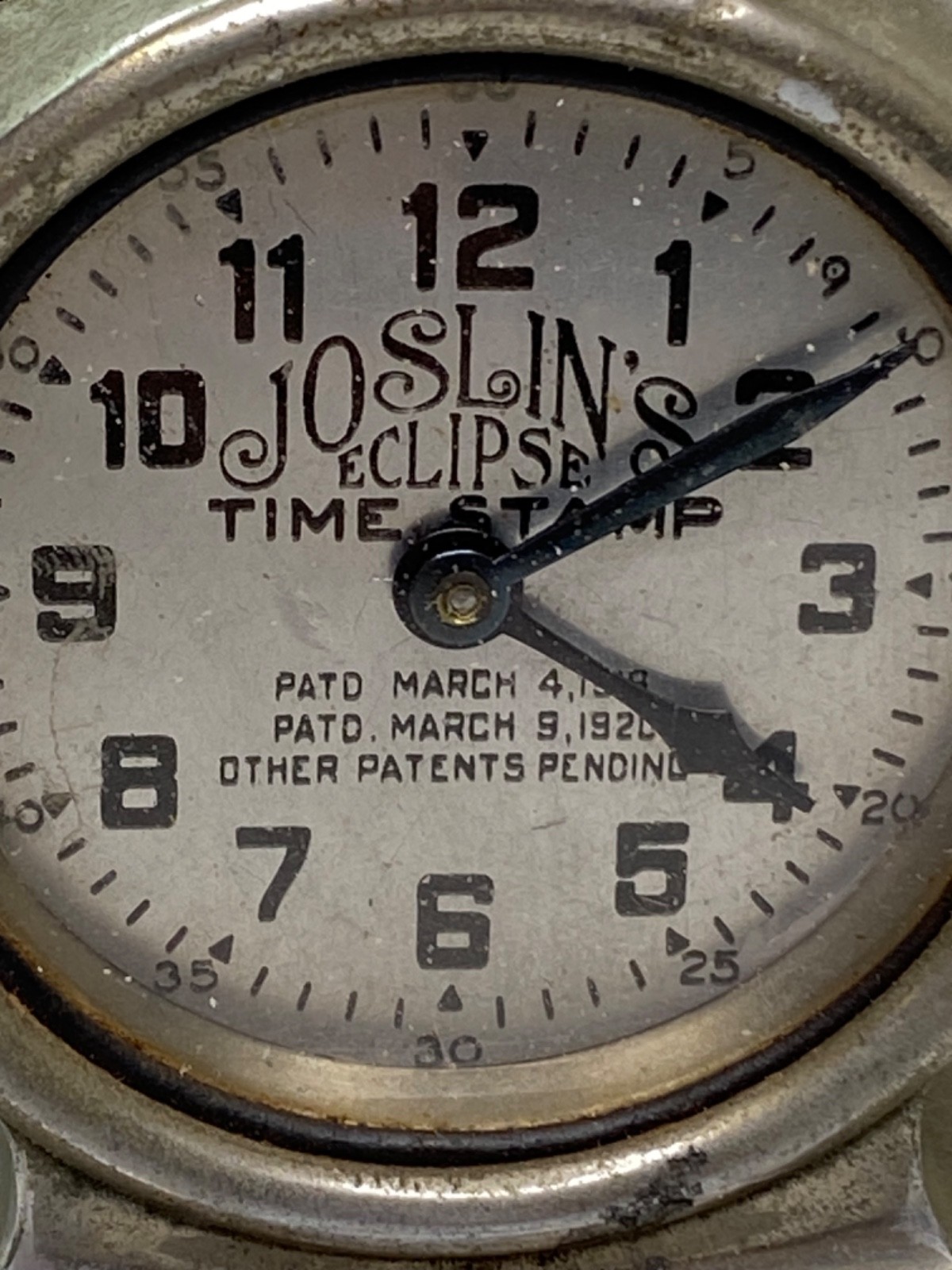 Antique Clock Joslin Eclipse Time Stamp AS IS