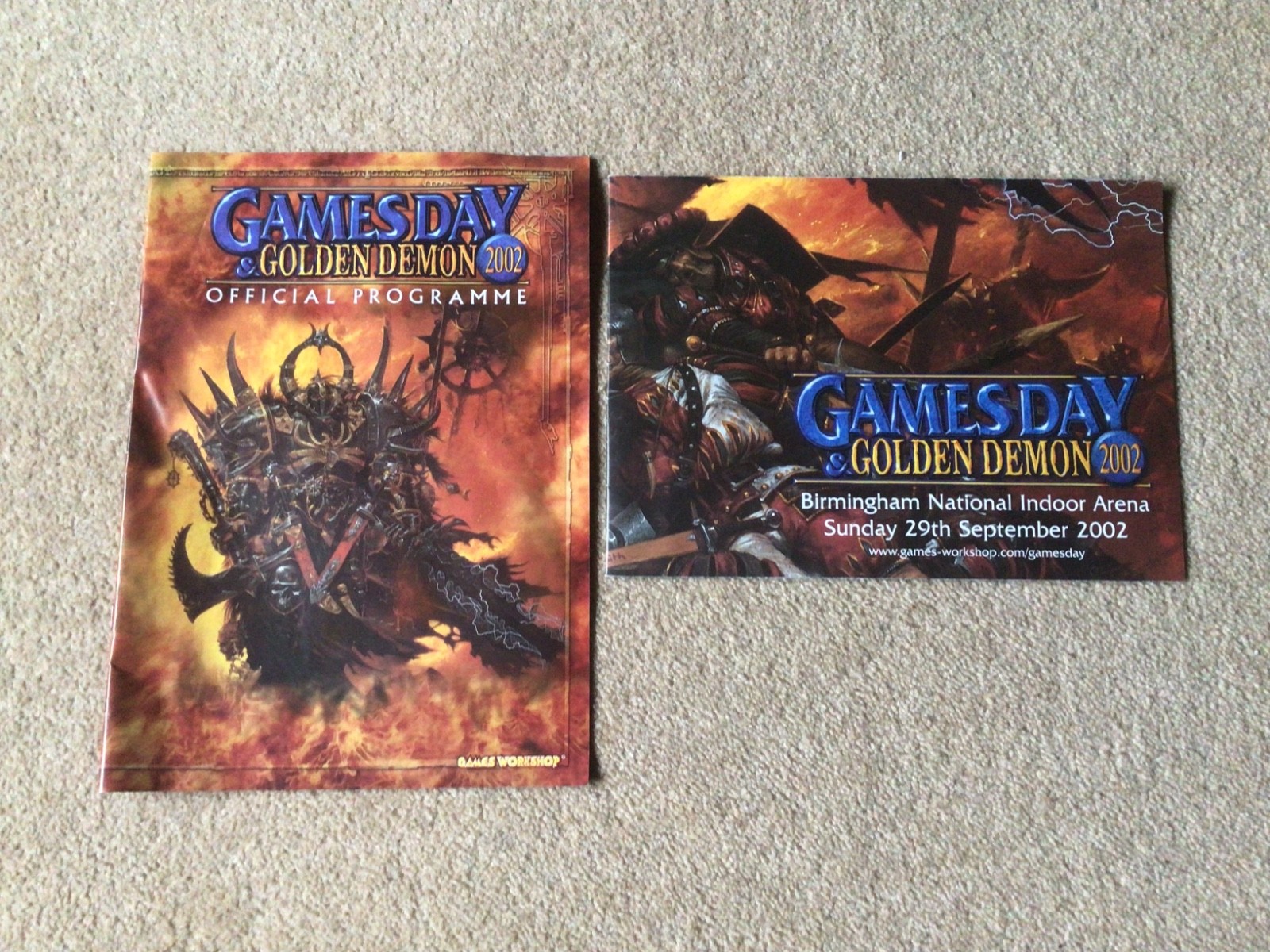 Warhammer Gamesday 2002 official programme and poster used, good condition
