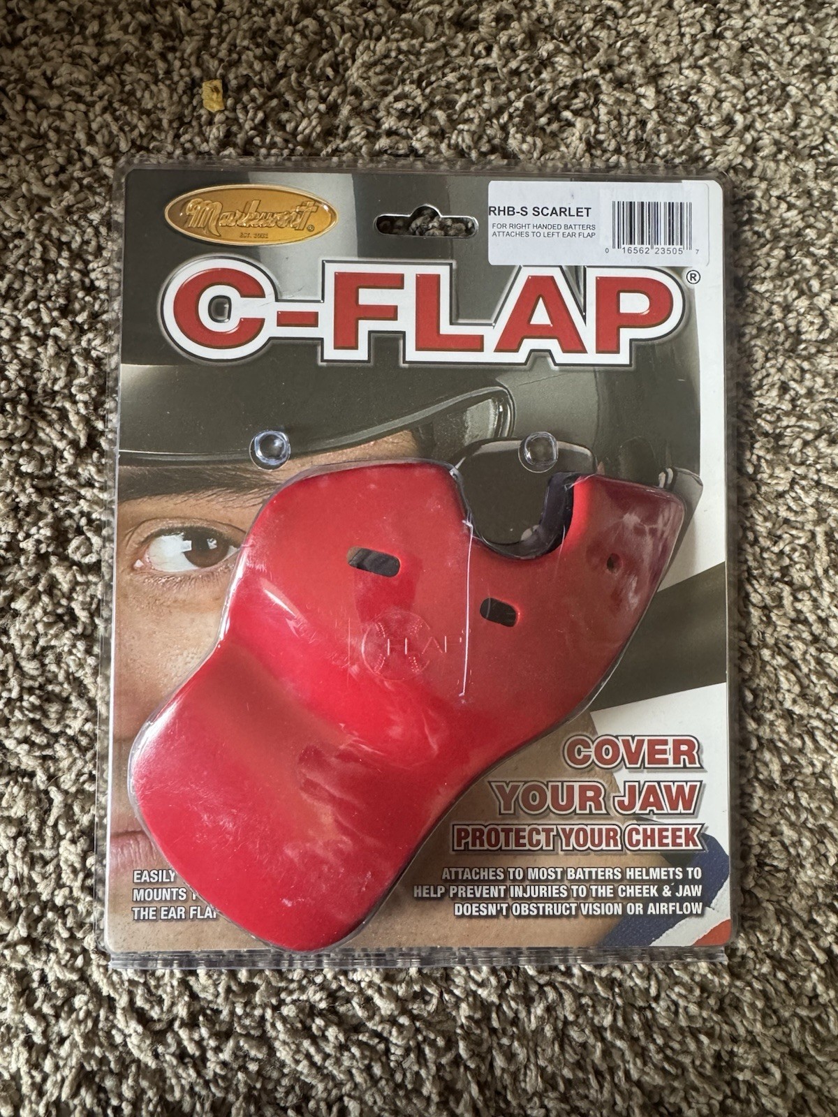 Markwort C-Flap Batters Helmet Facial Face Protector RHB-S Right Hand Red New