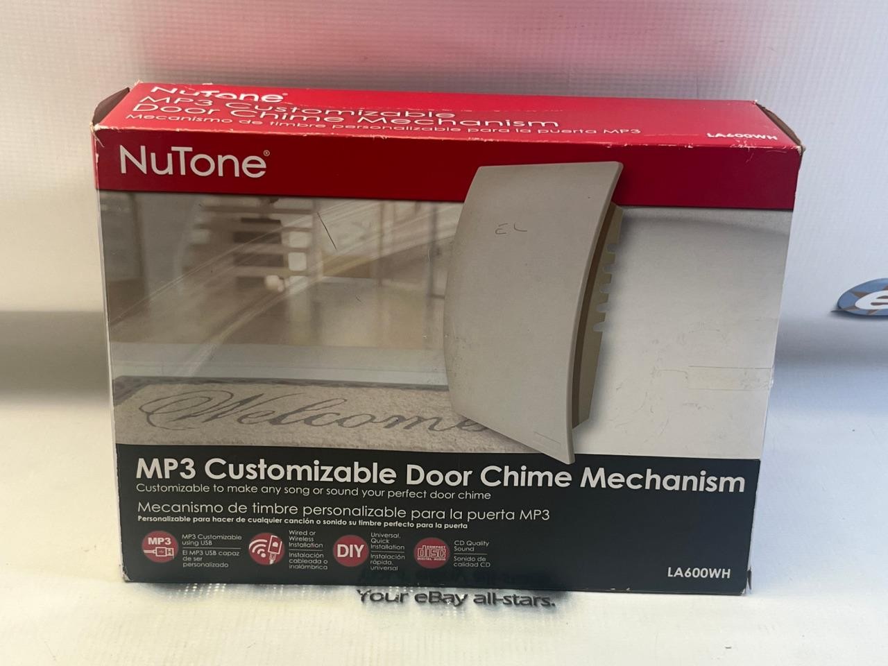 NuTone LA600WH MP3 Customizable Door Chime Mechanism White Glossy Plastic