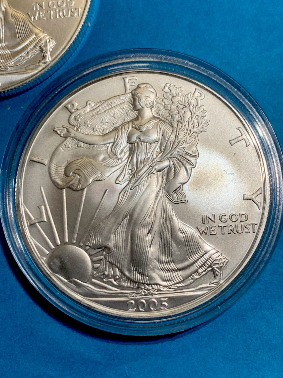 2005 American Silver Eagle 1Oz Gem Brilliant Uncirculated From US Mint Tube Pull