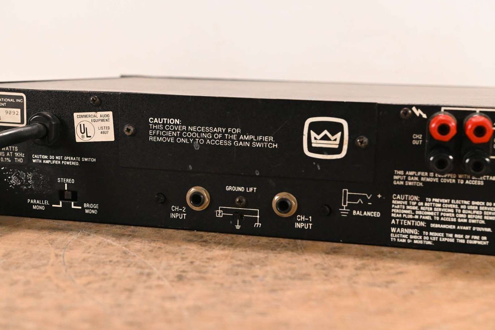 Crown 800 CSL 2-Channel Power Amplifier CG01PG0