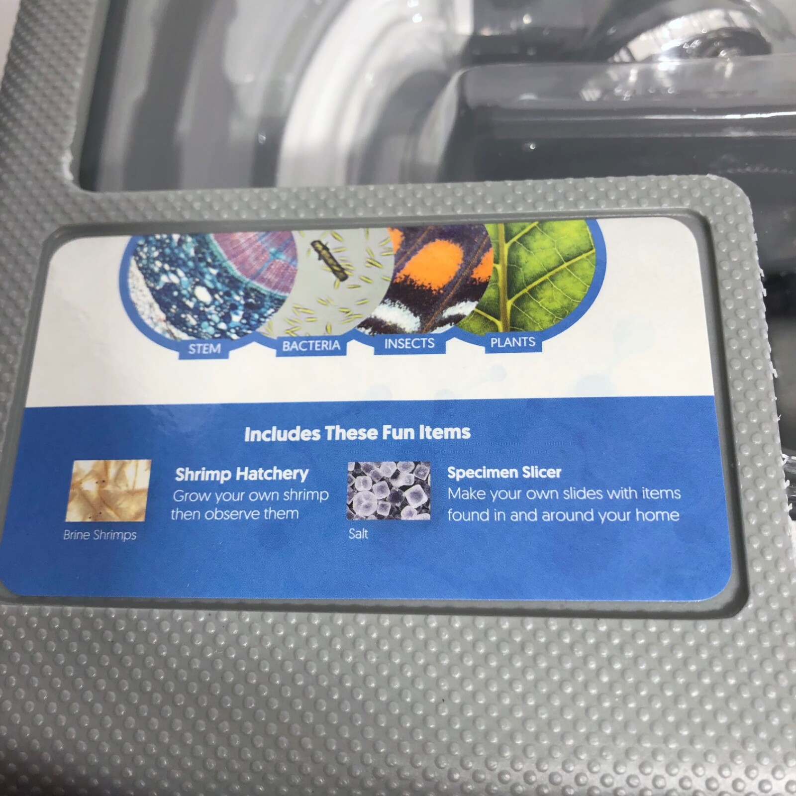 AmScope 52pc 120X-1200X Kids Starter Compound Microscope Portable Science Kit