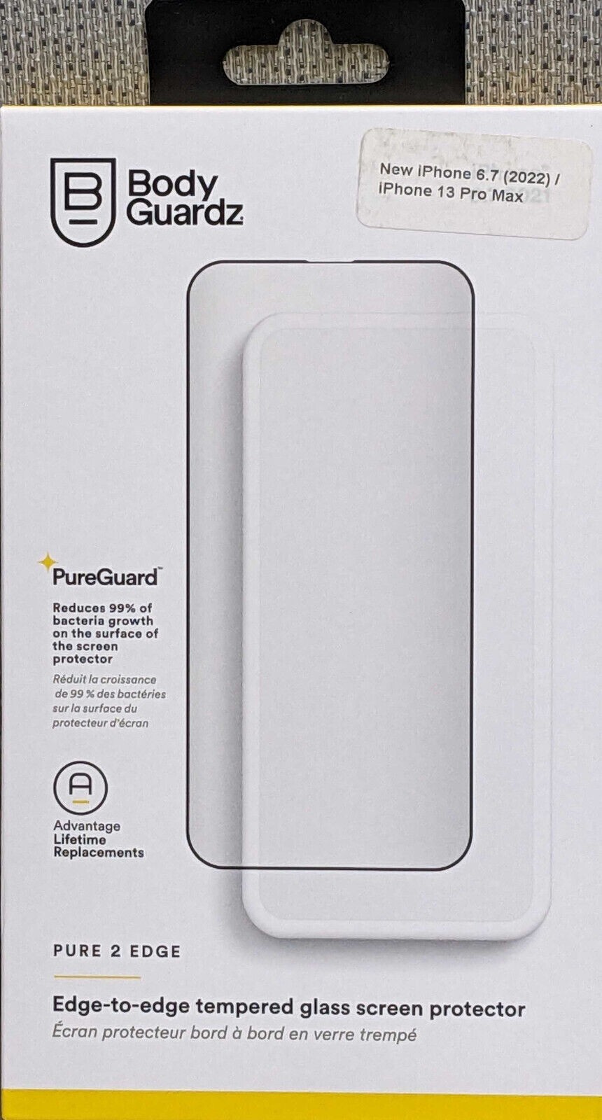 5 Pack-BodyGuardz Pure 2 Edge Tempered Glass Screen Protector iPhone 13 Pro Max