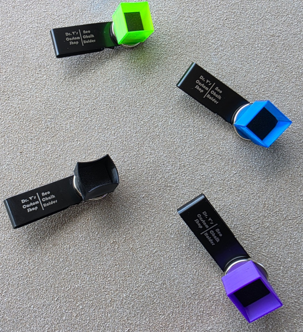 Dr. V's Magnetic Square Chalk Holder - Blue, Green, Purple, Black, Pink - STRONG