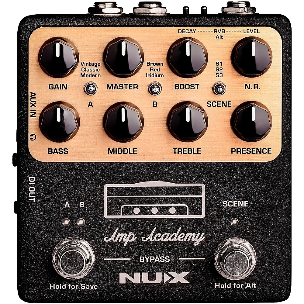 NUX Amp Academy Amp Modeler, IR Loader, and 16 Effects Pedal Black