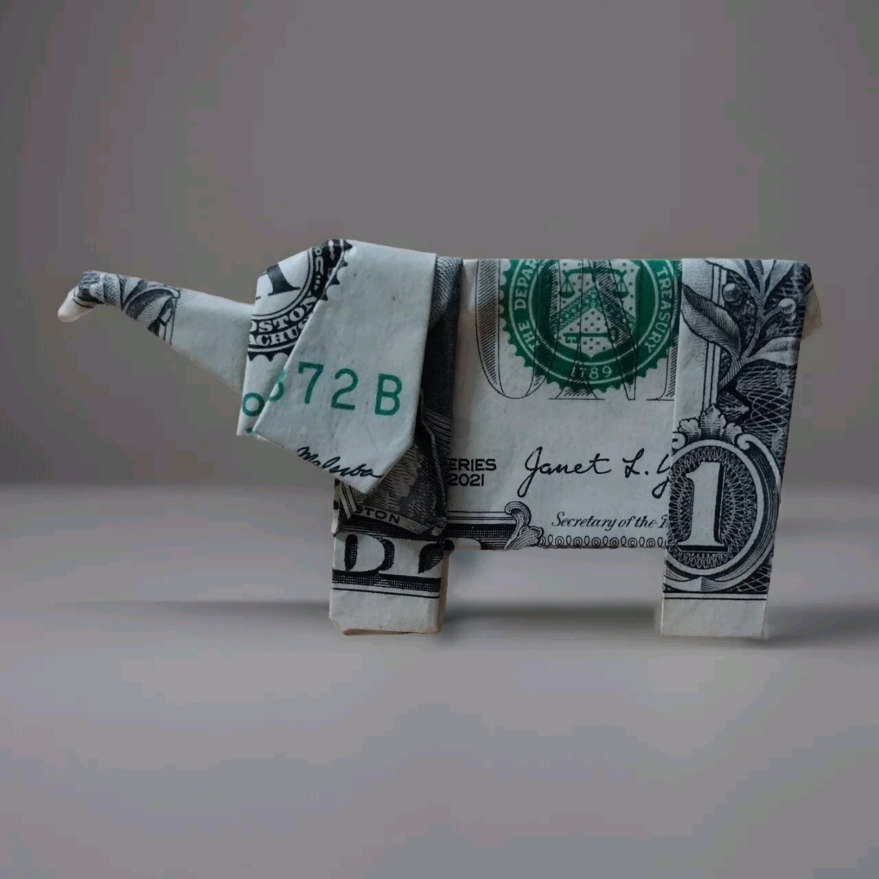 Money Origami Elephant Real Dollar Bill Art Party Gift Individually Wrapped