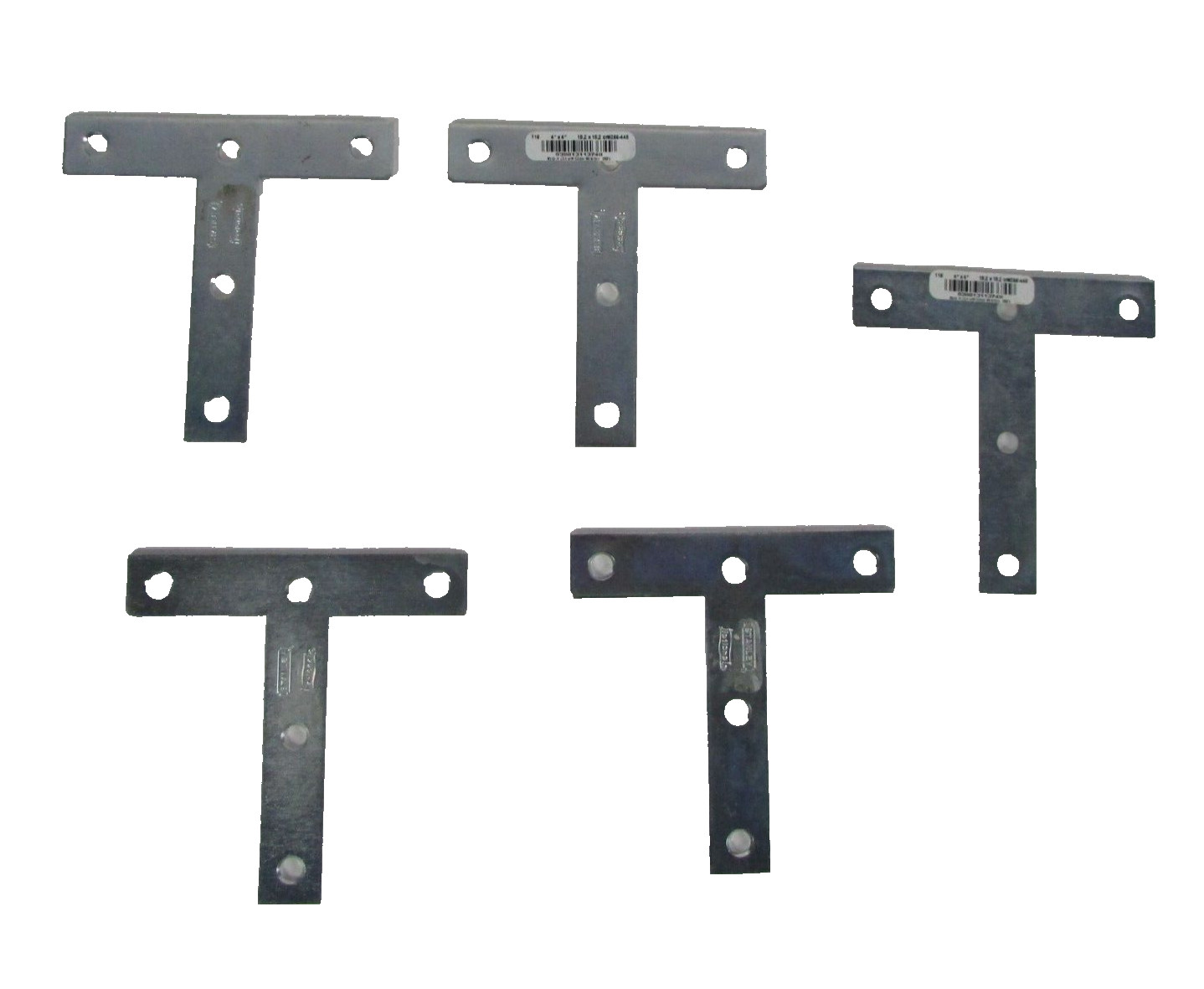 National Hardware T-Plates 4”x 4” Zinc Plated N266-445 Lot Of 5