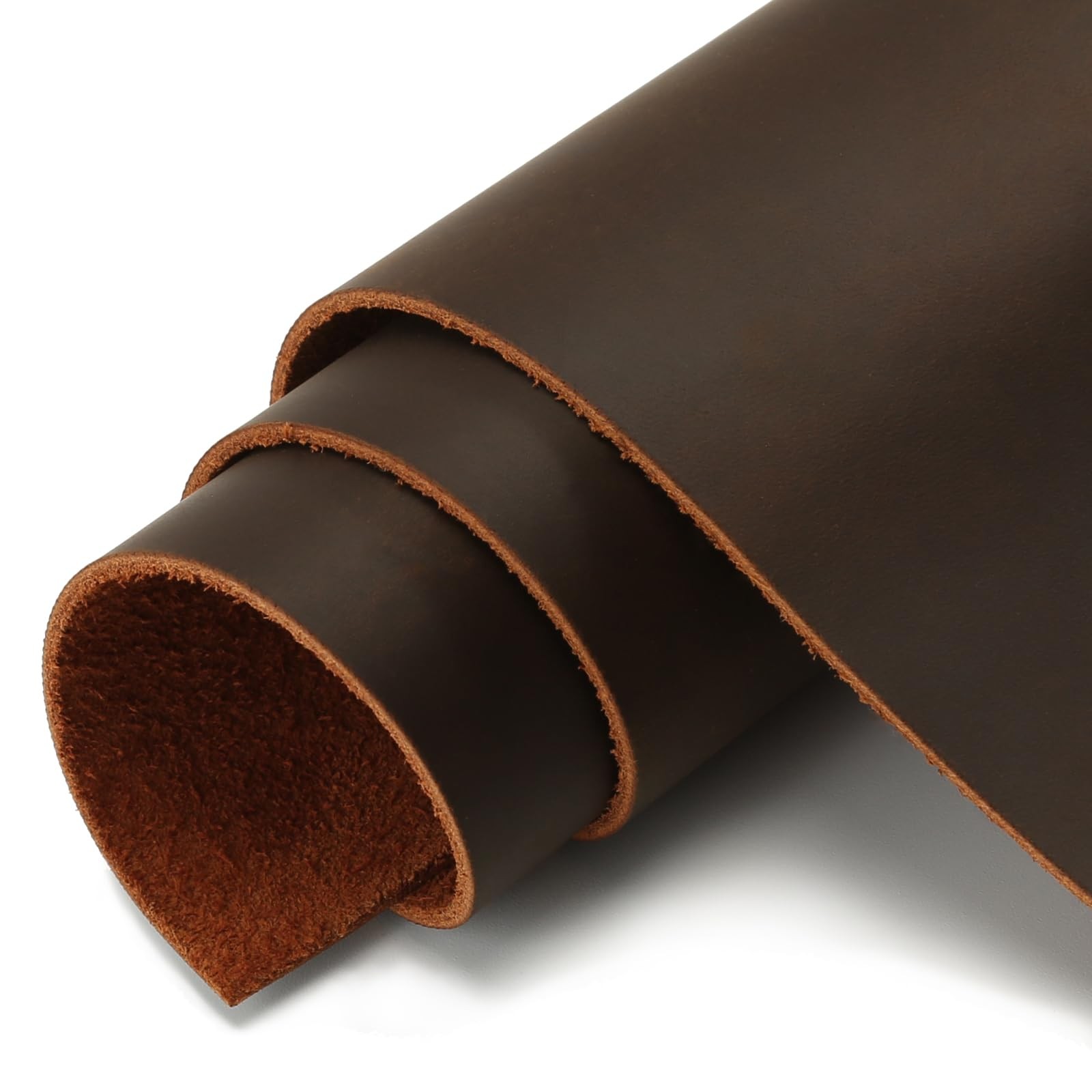 G-FAVOR Genuine Leather Sheets for Crafts Full Grain 8''x12'', Brown