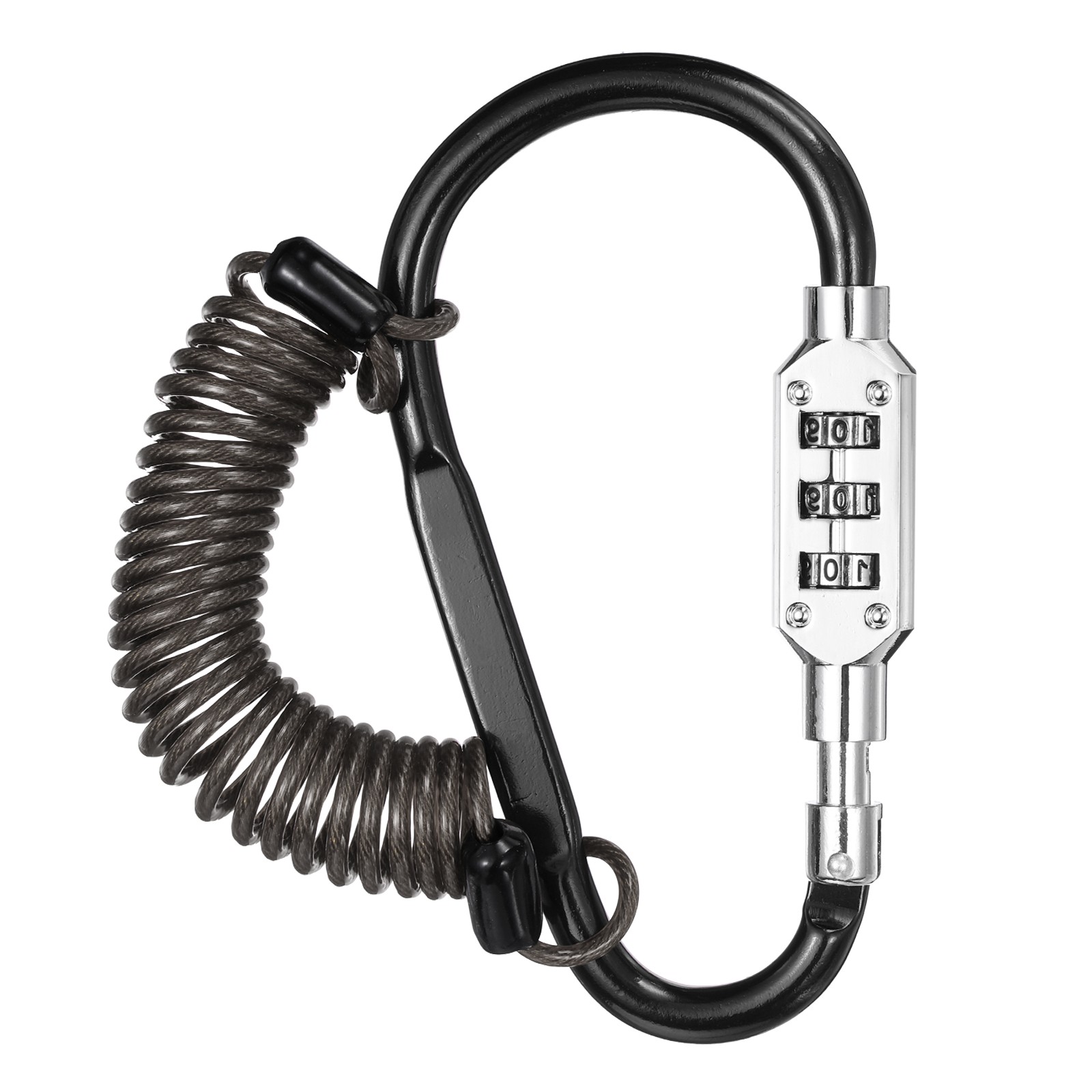 4.9Ft Security Cable Lock Steel Safety Cable with 4.8" Combination Lock Black
