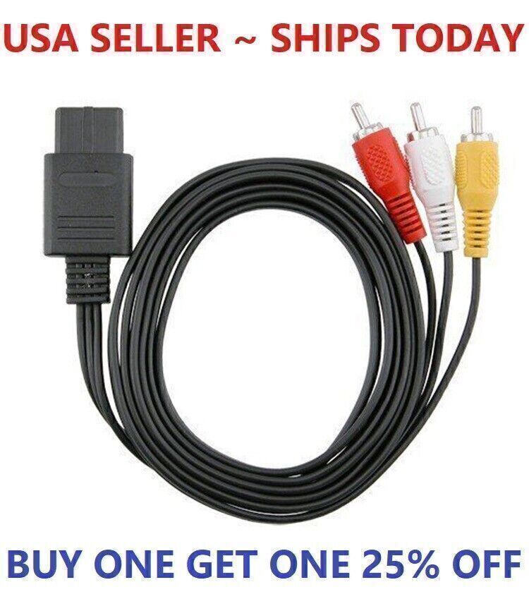 For Nintendo 64 N64 SNES Gamecube 6FT RCA AV TV Audio Video Stereo Cable Cord